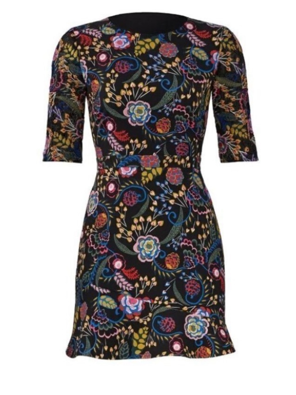 SALONI Floral wedding event formal boho bohemian a-line mini Celia Dress Size 6